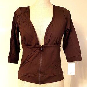Belafigura Brown Dance/Athletic Zip-Up Jacket